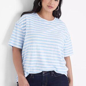 Lane Bryant Short-Sleeve Crew-Neck Striped Tee Size 18-20
